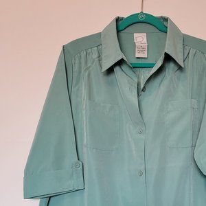 Slay Aqua Green Buttons Shirt